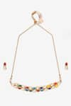 Shop_Ruby Raang_Multi Color Kundan Stone Studded Choker Set _Online_at_Aza_Fashions