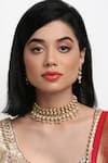 Buy_Ruby Raang_Gold Plated Kundan Embellished Choker Set _at_Aza_Fashions