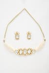 Buy_Ruby Raang_White Beads Kundan Studded Choker Set _Online_at_Aza_Fashions