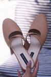 Shop_Shradha Hedau Footwear Couture_Beige Jane Round Toe Mules _at_Aza_Fashions