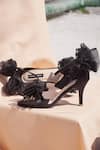 Shop_Shradha Hedau Footwear Couture_Black Bows Embellished Heels _Online_at_Aza_Fashions