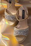 Shop_Shradha Hedau Footwear Couture_Gold Crystal Evelyn Stone And Embellished Block Heels_Online_at_Aza_Fashions