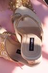 Buy_Shradha Hedau Footwear Couture_Beige Cutdana Adira Embellished Kolhapuri Wedges _Online_at_Aza_Fashions