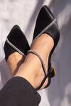 Shradha Hedau Footwear Couture_Black Diamond Liara Satin Embellished Pyramid Heels _at_Aza_Fashions