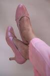 Buy_Shradha Hedau Footwear Couture_Pink Merida Solid Kitten Heel Pumps _at_Aza_Fashions