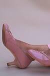 Shop_Shradha Hedau Footwear Couture_Pink Merida Solid Kitten Heel Pumps _at_Aza_Fashions