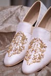 Shradha Hedau Footwear Couture_Beige Embroidery Zardozi Moccasins _Online_at_Aza_Fashions