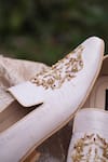 Buy_Shradha Hedau Footwear Couture_Beige Embroidery Zardozi Moccasins _Online_at_Aza_Fashions