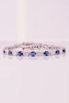 Buy_Prata_White Imported Cubic Zirconia Alea Oval Stone Tennis Bracelet _at_Aza_Fashions