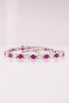 Buy_Prata_White Imported Cubic Zirconia Alea Ruby Stone Tennis Bracelet _at_Aza_Fashions