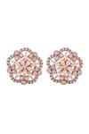 Buy_Prata_White Crystals Estrela Floral Zirconia Studs _at_Aza_Fashions