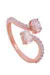 Buy_Prata_White Imitation Diamonds Avec Deux Oval Ring _at_Aza_Fashions
