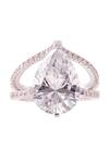 Buy_Prata_White Crystals Luminous Pear Sparkler Ring _at_Aza_Fashions