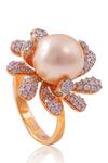 Buy_Prata_White Pearls, Crystals Florido Ring_at_Aza_Fashions