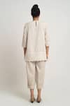 Shop_Barahmasi_Off White Cotton Schiffli Embroidery Thread Round Fika Border Kurta And Pant Set_at_Aza_Fashions