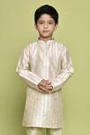 Buy_Petite Pomme_Cream Silk Embroidery Thread Kurta And Churidar Set _Online_at_Aza_Fashions