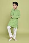 Buy_Samyukta Singhania_Green Rayon Embroidered Sequin Straight Kurta _at_Aza_Fashions