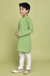 Petite Pomme_Green Rayon Sequins Embroidered Kurta And Churidar Set _Online_at_Aza_Fashions