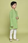 Buy_Petite Pomme_Green Rayon Sequins Embroidered Kurta And Churidar Set _Online_at_Aza_Fashions