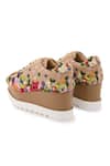 Shop_Anaar_Beige Cut Work, Sequins, Embroidery Wildflower Veil Embellished Wedge Sneakers _Online_at_Aza_Fashions