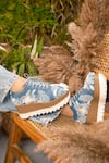 Buy_Anaar_Blue Butterfly Applique Pea Embroidered Wedge Sneakers _at_Aza_Fashions