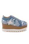 Buy_Anaar_Blue Butterfly Applique Pea Embroidered Wedge Sneakers _Online_at_Aza_Fashions