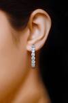 Buy_Tsara_Silver Plated Crystal Embellished Hoops_at_Aza_Fashions