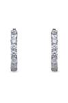 Tsara_Silver Plated Crystal Embellished Hoops_Online_at_Aza_Fashions