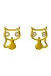 Buy_Tsara_Silver Plated Crystal Cat Shaped Earrings_at_Aza_Fashions
