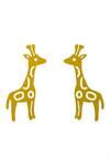 Buy_Tsara_Gold Plated Crystal Giraffe Shaped Earrings_at_Aza_Fashions