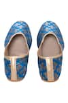 Buy_Aryavir Malhotra_Blue Woven Floral Trisul Brocade Juttis _Online_at_Aza_Fashions