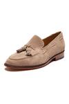 3DM LIFESTYLE_Grey Tassel Ornamented Leather Loafers _Online_at_Aza_Fashions