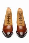 Shop_3DM LIFESTYLE_Brown Plain Two Tone Balmoral Leather Boots _at_Aza_Fashions