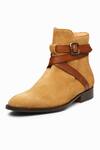 3DM LIFESTYLE_Brown Plain Jodhpur Leather Boots _Online_at_Aza_Fashions