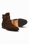 Buy_3DM LIFESTYLE_Brown Plain Leather Jodhpur Boots _Online_at_Aza_Fashions