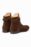 3DM LIFESTYLE_Brown Plain Leather Jodhpur Boots _at_Aza_Fashions