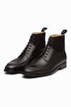 Buy_3DM LIFESTYLE_Black Plain Split Toe Derby Combination Boots _at_Aza_Fashions