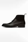 Buy_3DM LIFESTYLE_Black Plain Split Toe Derby Combination Boots _Online_at_Aza_Fashions