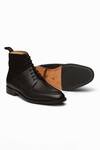 Shop_3DM LIFESTYLE_Black Plain Split Toe Derby Combination Boots _Online_at_Aza_Fashions