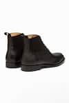 3DM LIFESTYLE_Black Plain Split Toe Derby Combination Boots _at_Aza_Fashions