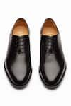 Shop_3DM LIFESTYLE_Black Plain Wholecut Oxford Shoes _at_Aza_Fashions