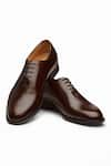 Buy_3DM LIFESTYLE_Brown Plain Wholecut Oxford Leather Shoes _at_Aza_Fashions