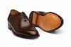 3DM LIFESTYLE_Brown Plain Wholecut Oxford Leather Shoes _at_Aza_Fashions