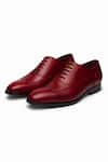 Buy_3DM LIFESTYLE_Red Plain Austerity Brogue Oxford Shoes _at_Aza_Fashions