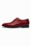 3DM LIFESTYLE_Red Plain Austerity Brogue Oxford Shoes _Online_at_Aza_Fashions