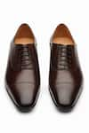 Buy_3DM LIFESTYLE_Brown Plain Leather Captoe Oxford Shoes 