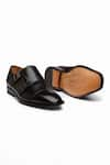 Shop_3DM LIFESTYLE_Black Plain Leather Double Monk Strap Shoes _Online_at_Aza_Fashions