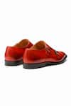 Shop_3DM LIFESTYLE_Red Plain Double Leather Monk Strap Shoes _Online_at_Aza_Fashions