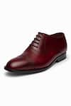 Buy_3DM LIFESTYLE_Red Plain Quarter Brogue Oxford Shoes _Online_at_Aza_Fashions