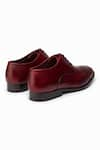 3DM LIFESTYLE_Red Plain Quarter Brogue Oxford Shoes _at_Aza_Fashions